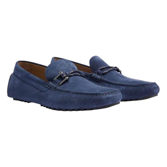 Hugo Boss Mens Driver Leather Moccasins / Blue